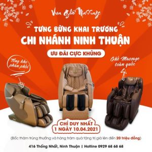 khai trương ghế massage caremart chi nhánh ninh thuận